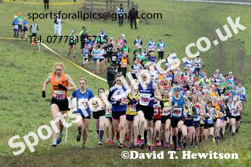 Senior women, 2021 North Eastern Cross Country Championships, Sedgefield. Photo: David T. Hewitson/Sports for All Pics